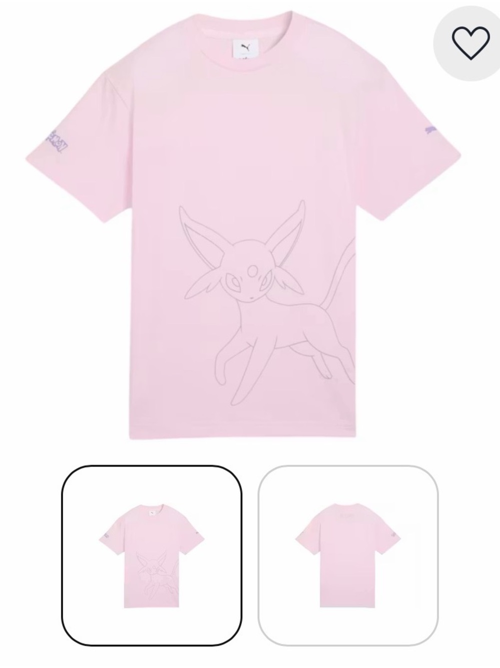 Puma Kids' Pink Graphic Tee Pokemon - Espeon Design